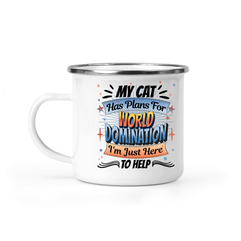 My Cat Has Plans for World Domination Camping Mug