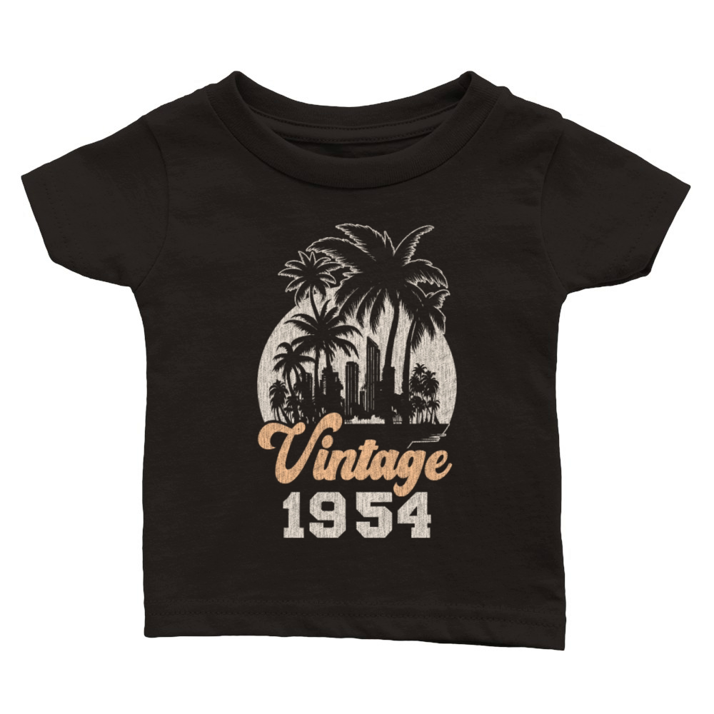 Vintage 1954 Birthday Palm Trees Classic Baby Crewneck T-shirt