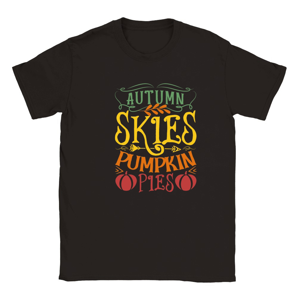 autumn skies pumpkin pies 03 Classic Kids Crewneck T-shirt