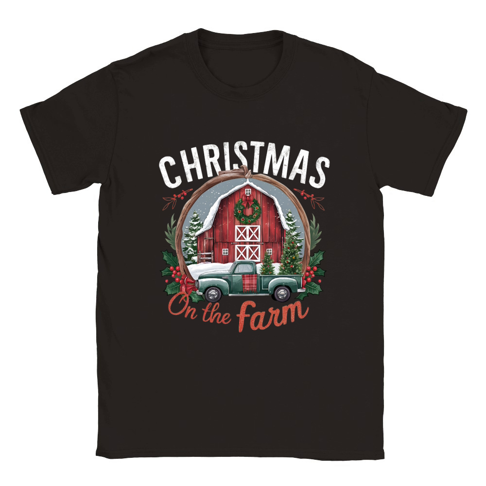 Christmas On The Farm Classic Kids Crewneck T-shirt