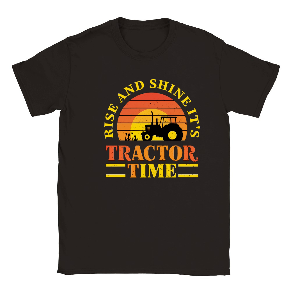 Rise and Shine Its Tractor Time Classic Kids Crewneck T-shirt