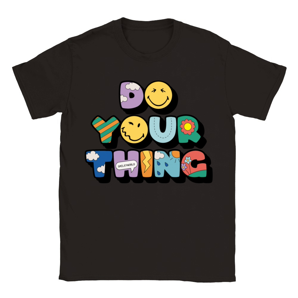 SmileyWorld Do Your Thing Colourful Letters Classic Kids Crewneck T-shirt