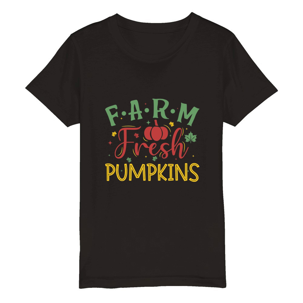 FARM FRESH PUMPKINS 2 Organic Kids Crewneck T-shirt