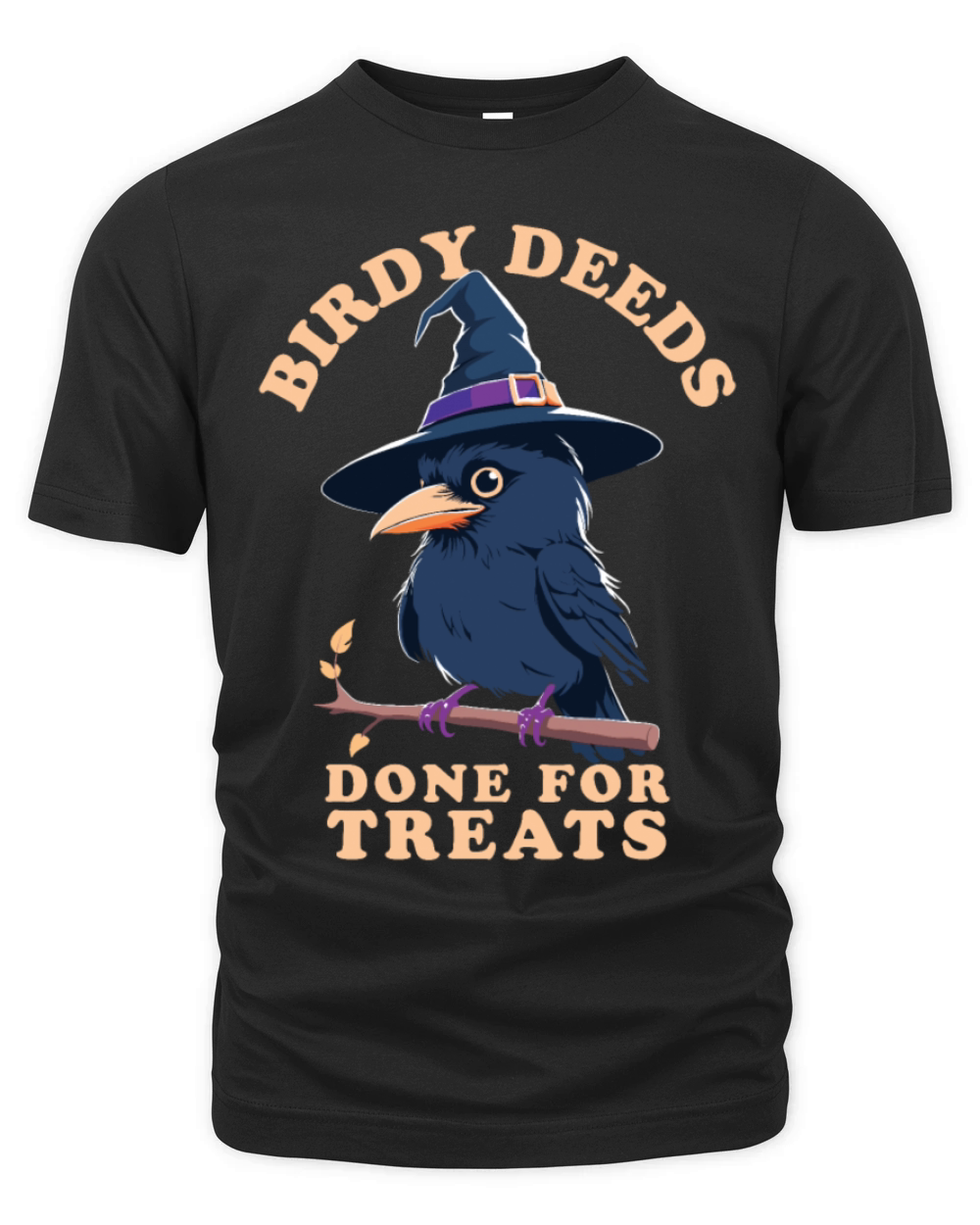 Birdy Deeds Done For Treats - Funny Halloween Witc Organic Unisex T-shirt