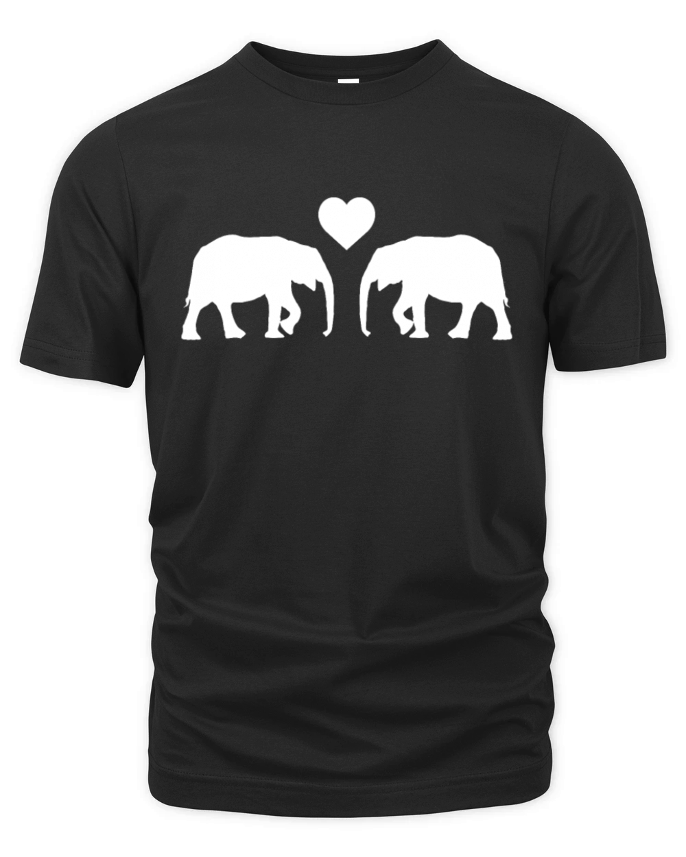 Elephants In Love Vintage Style Fun Lovely Animal Organic Unisex T-shirt