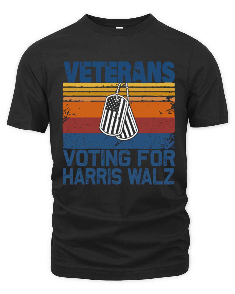 Retro Veterans Voting For Harris Walz Waltz 2024 Organic Unisex T-shirt