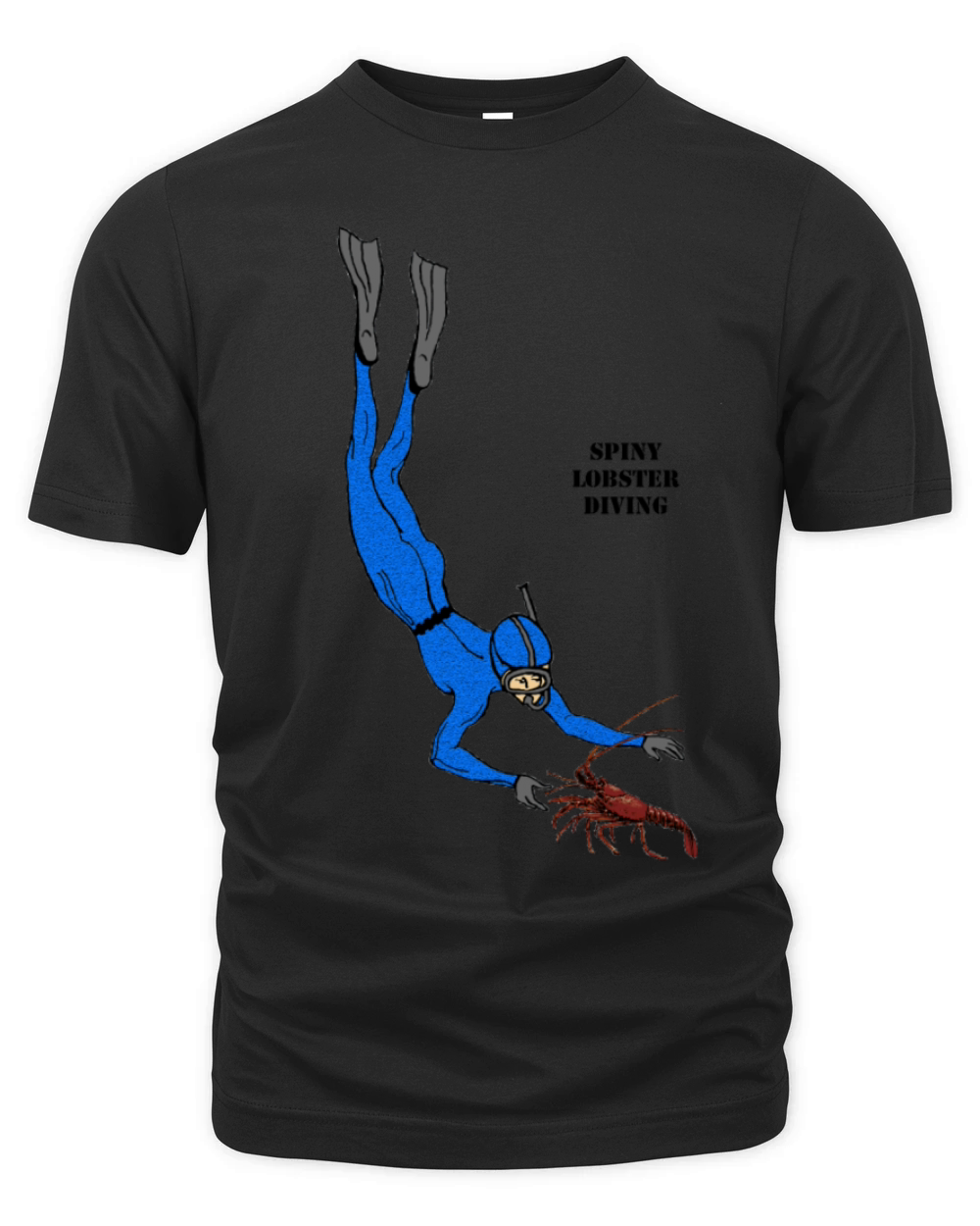Vintage Freediving Diver Catching a Spiny Lobster Organic Unisex T-shirt