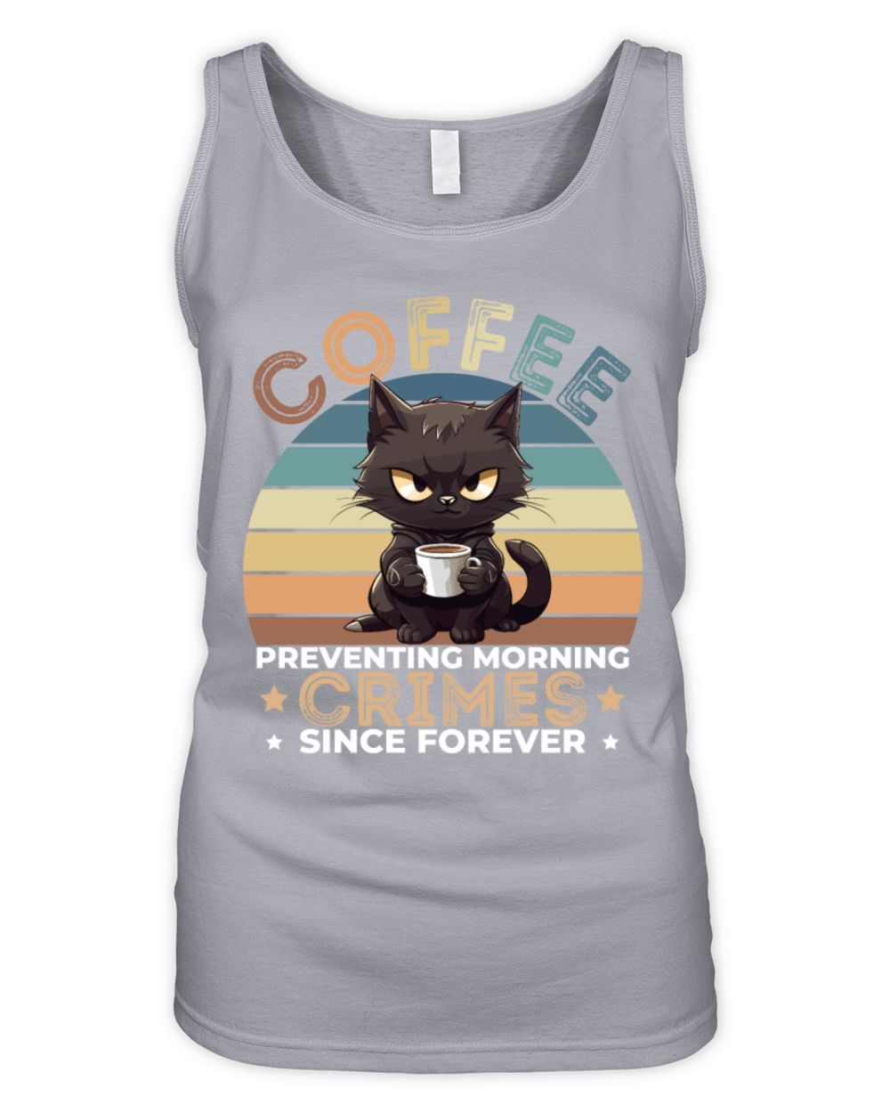 Coffee Preventing Morning Crimes Cat Organic Women's Tank Top