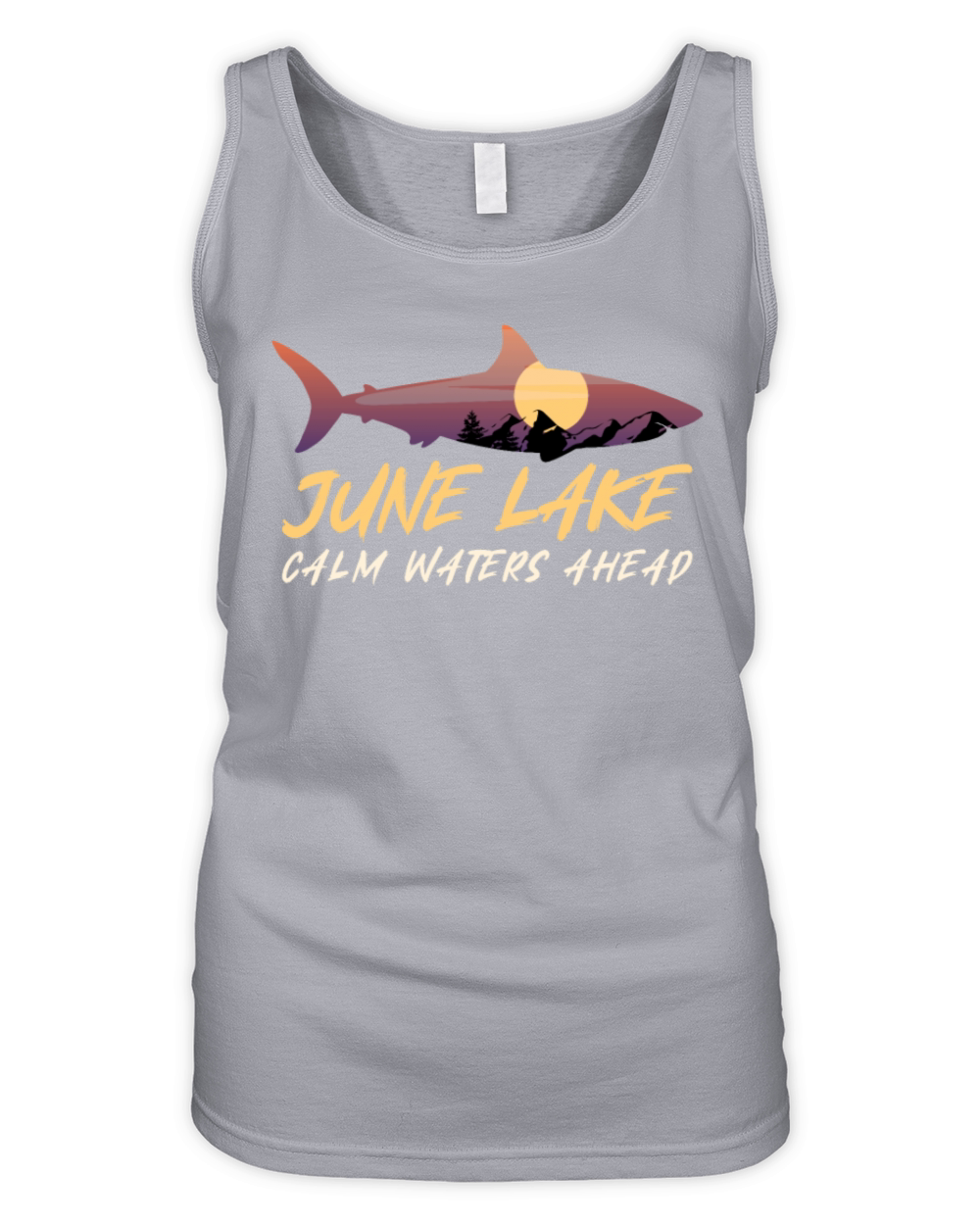 JUNE LAKE CALM WATERS AHEAD California Funny Organic Women's Tank Top