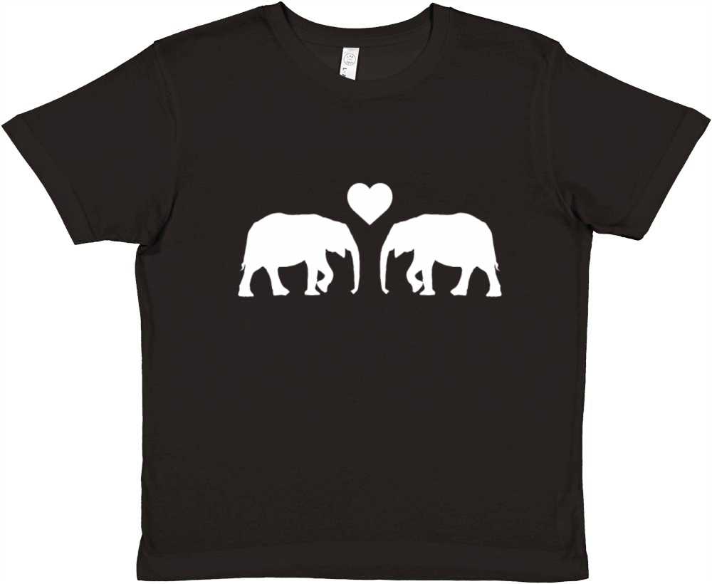 Elephants In Love Vintage Style Fun Lovely Animal Premium Kids Crewneck T-shirt