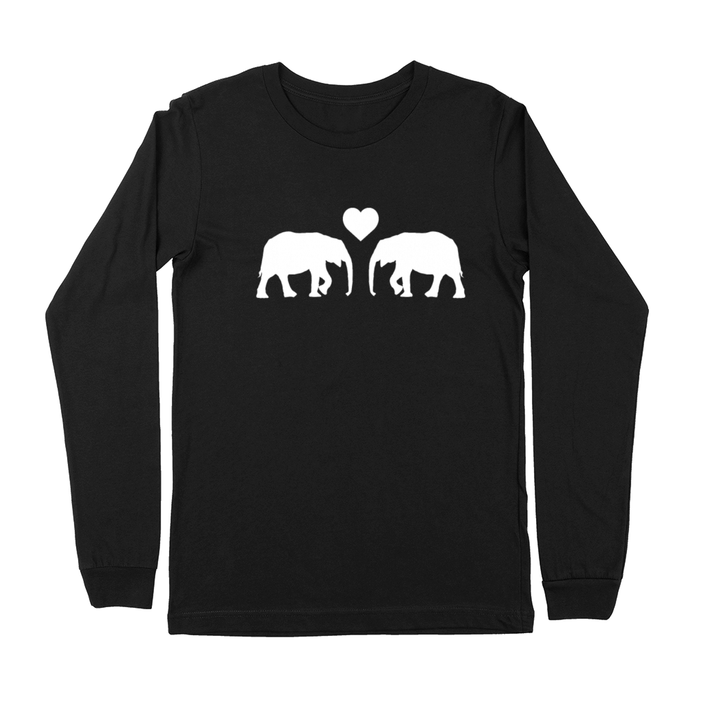 Elephants In Love Vintage Style Fun Lovely Animal Premium Long Sleeve