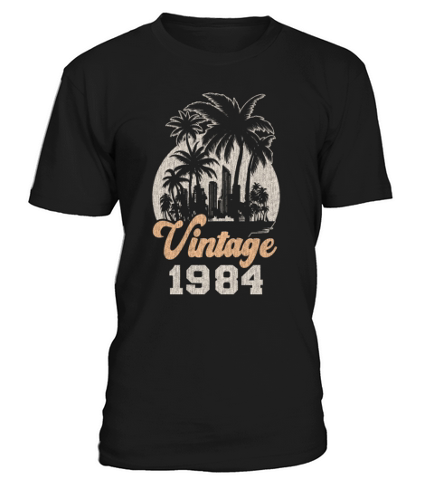 Vintage 1984 Birthday Palm Trees T-Shirt Unisex