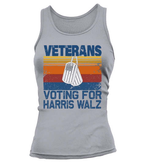 Retro Veterans Voting For Harris Walz Waltz 2024 Tank top Woman