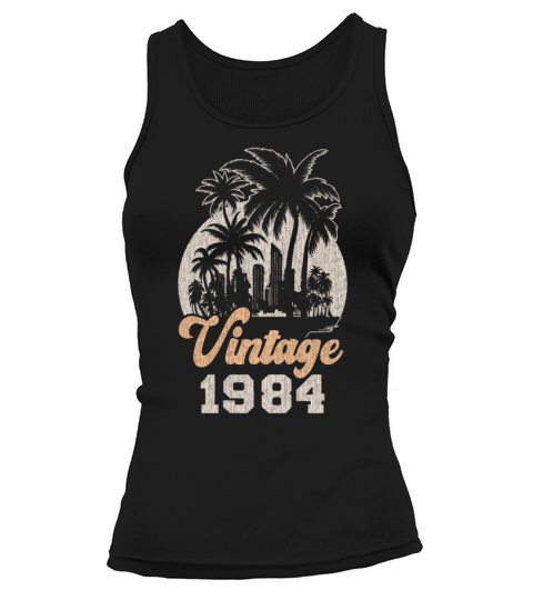 Vintage 1984 Birthday Palm Trees Tank top Woman