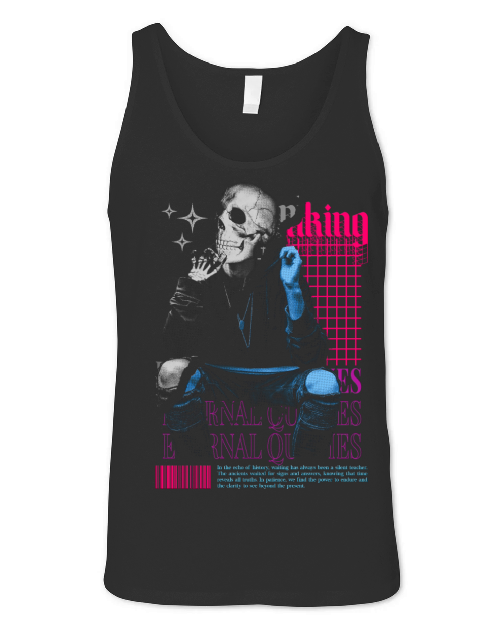 Vintage Rock Wisdom Tee on Unisex Black T-Shirt Unisex Jersey Tank