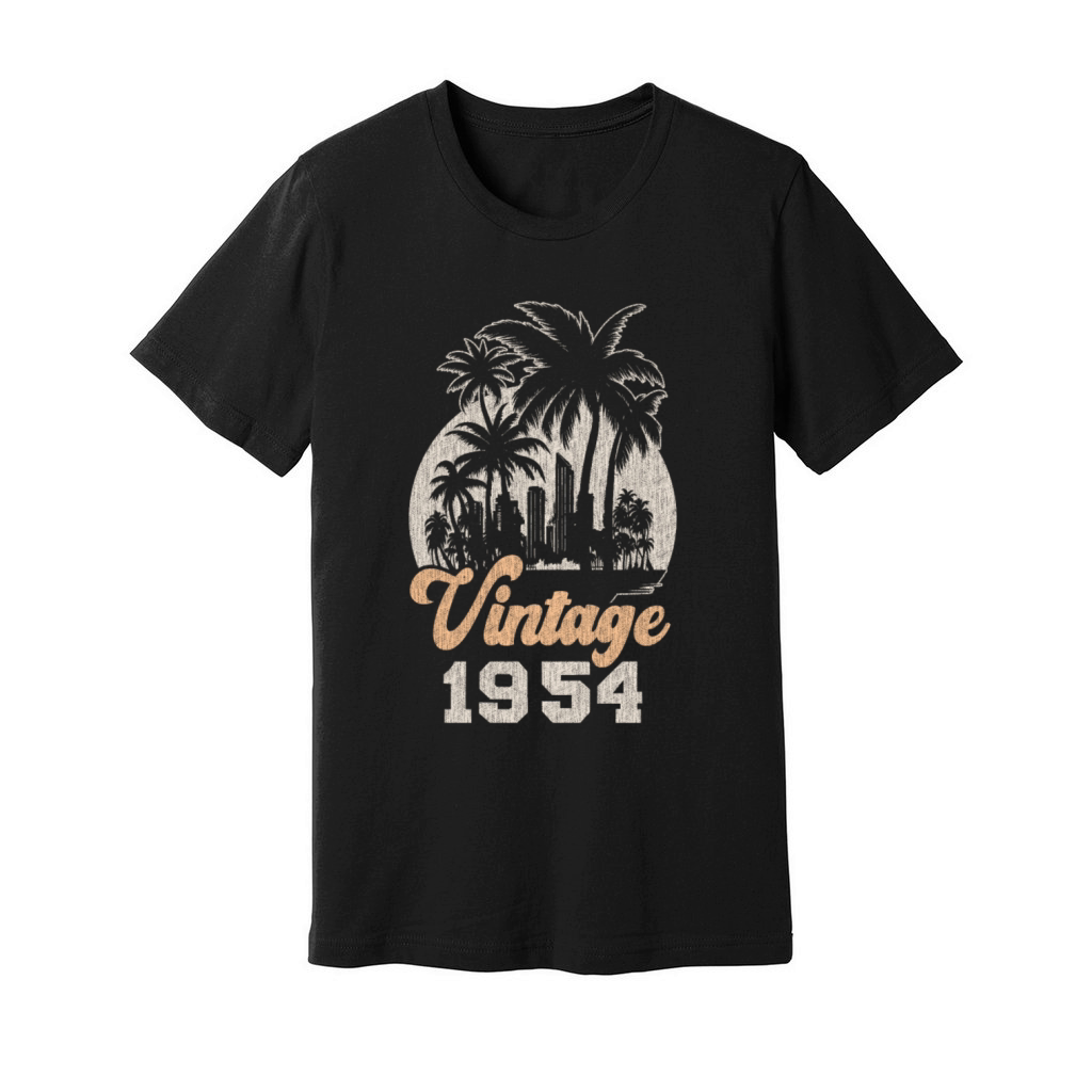 Vintage 1954 Birthday Palm Trees Unisex Jersey Tee