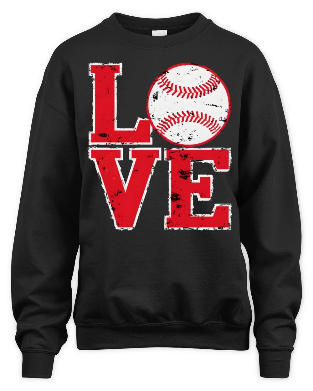 LOVE Baseball Vintage Grunge Typography Unisex Premium Crewneck Sweatshirt