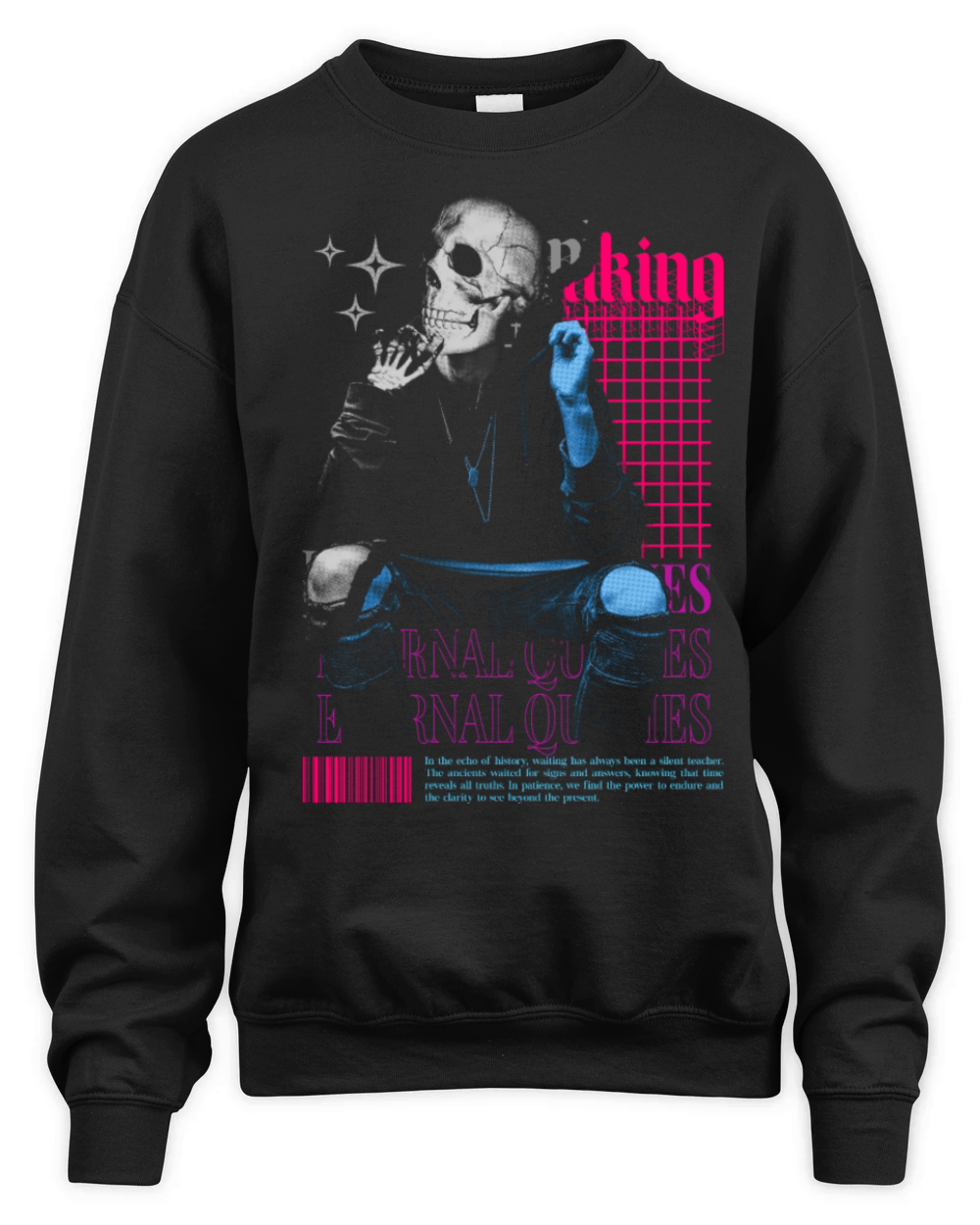 Vintage Rock Wisdom Tee on Unisex Black T-Shirt Unisex Premium Crewneck Sweatshirt