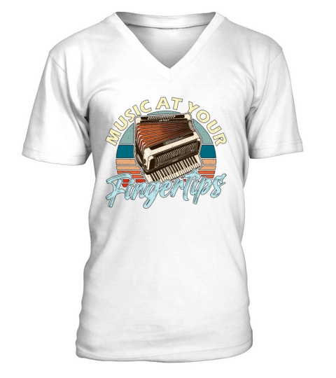 Accordion Music At Your Fingertips Wind Instrument V-Neck T-shirt