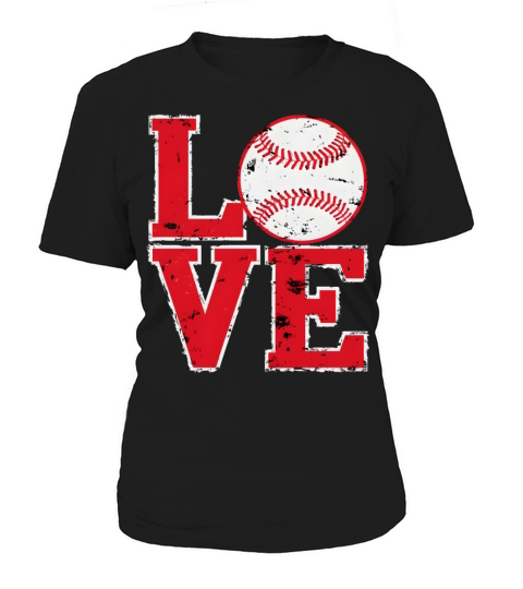 LOVE Baseball Vintage Grunge Typography Women's T-Shirt
