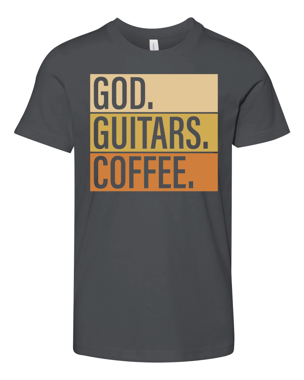 God Guitars Coffee Youth Unisex Jersey Tee