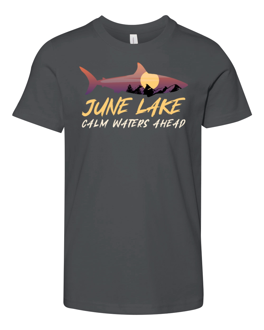 JUNE LAKE CALM WATERS AHEAD California Funny Youth Unisex Jersey Tee