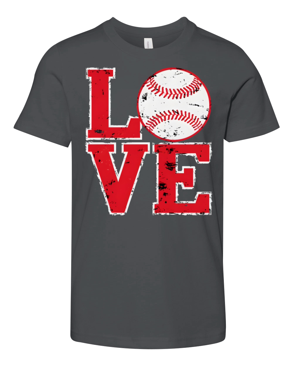 LOVE Baseball Vintage Grunge Typography Youth Unisex Jersey Tee