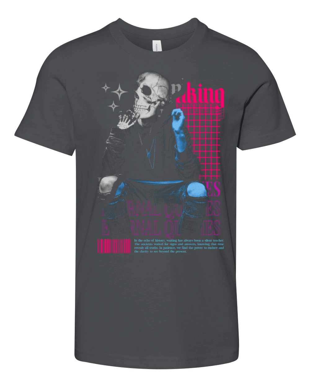 Vintage Rock Wisdom Tee on Unisex Black T-Shirt Youth Unisex Jersey Tee