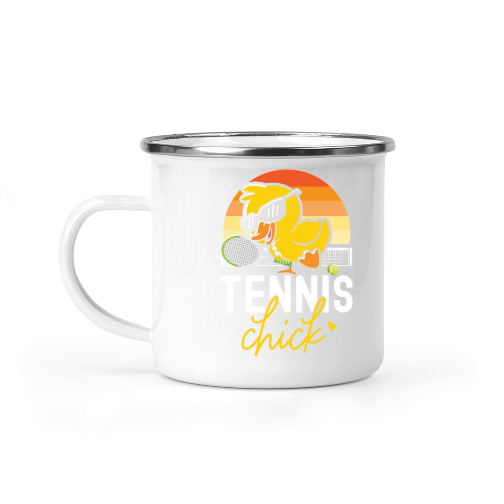 Funny Tennis Player Racket Chicken Camping Mug