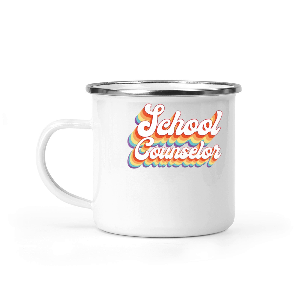 School Counselor Retro Vintage Camping Mug
