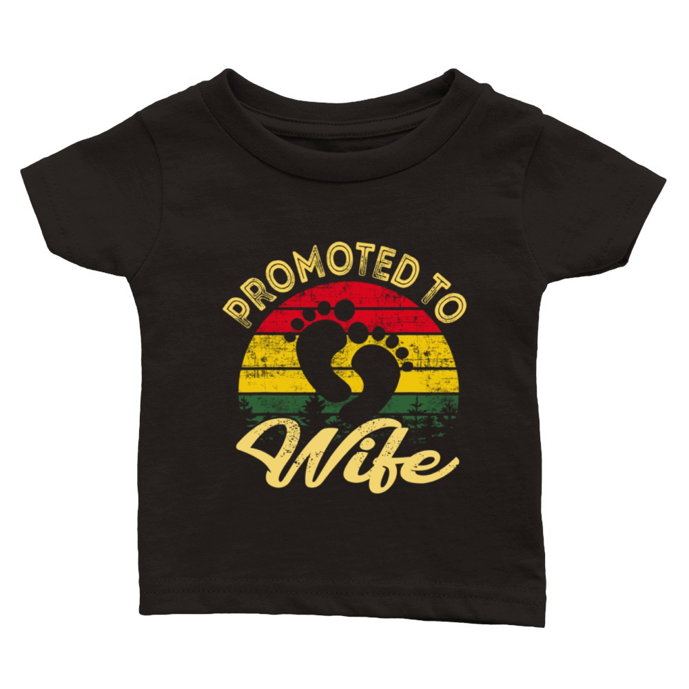 Black History Month Promoted To Wife Love Gift Mom Classic Baby Crewneck T-shirt