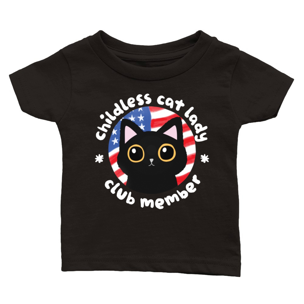 Childless Cat Lady Club Member PNG Classic Baby Crewneck T-shirt