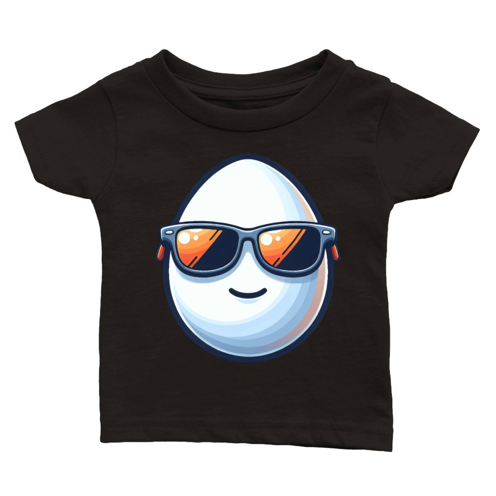 Egg with sunglasses Classic Baby Crewneck T-shirt