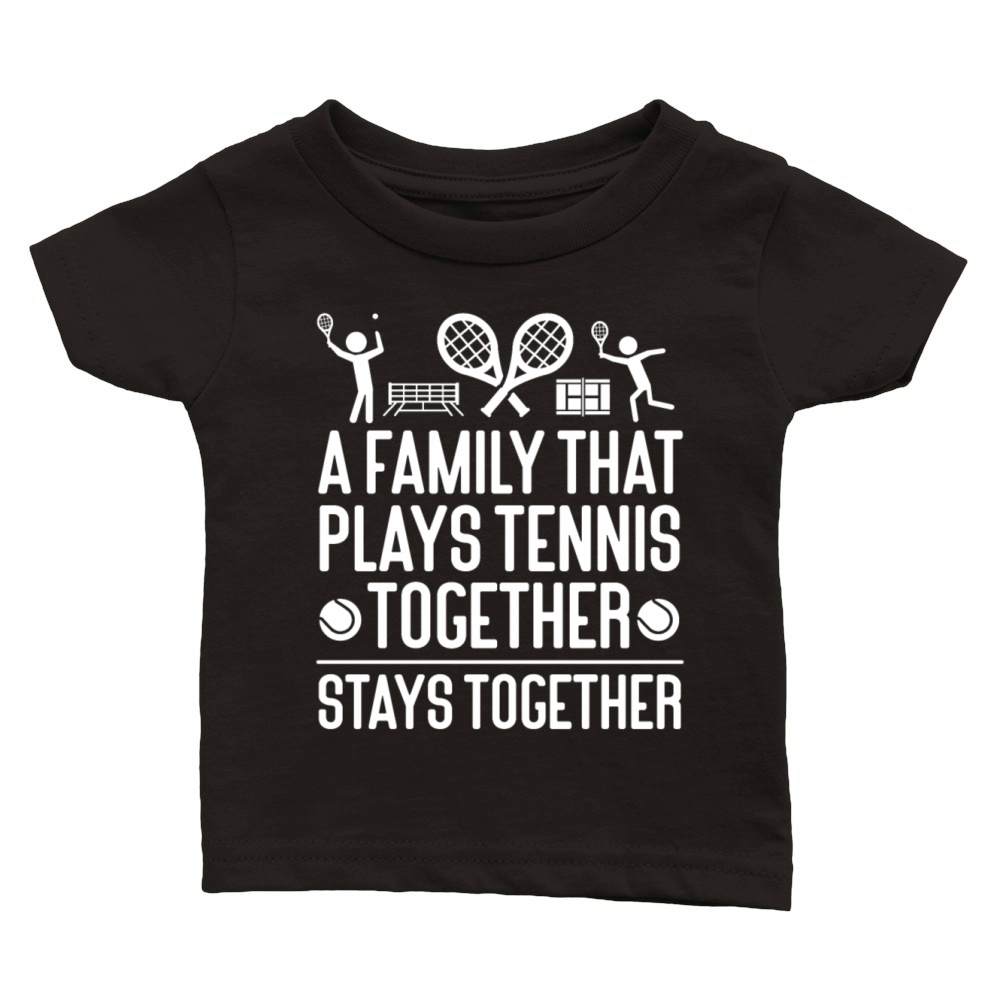 Funny Tennis Player Racket Family Classic Baby Crewneck T-shirt