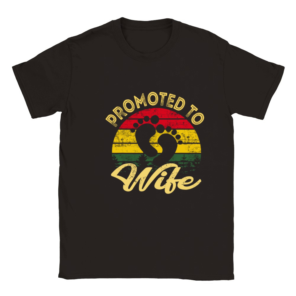 Black History Month Promoted To Wife Love Gift Mom Classic Kids Crewneck T-shirt