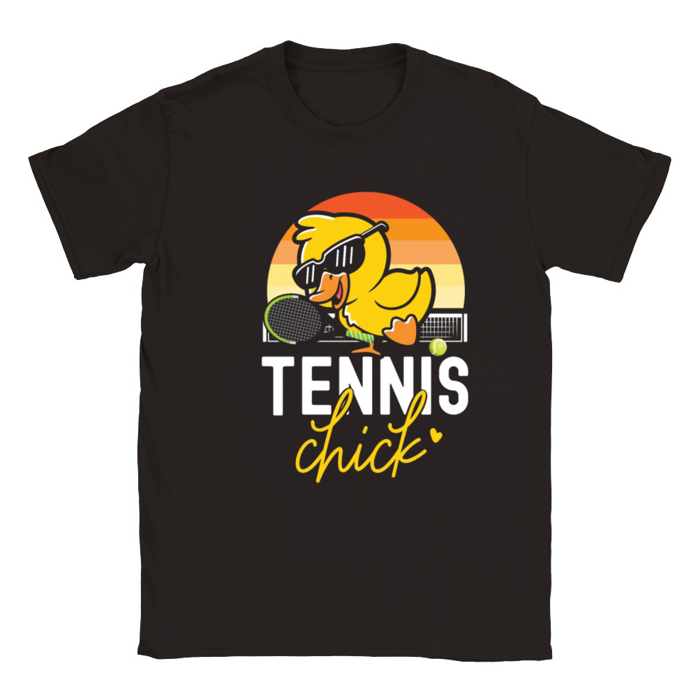 Funny Tennis Player Racket Chicken Classic Kids Crewneck T-shirt