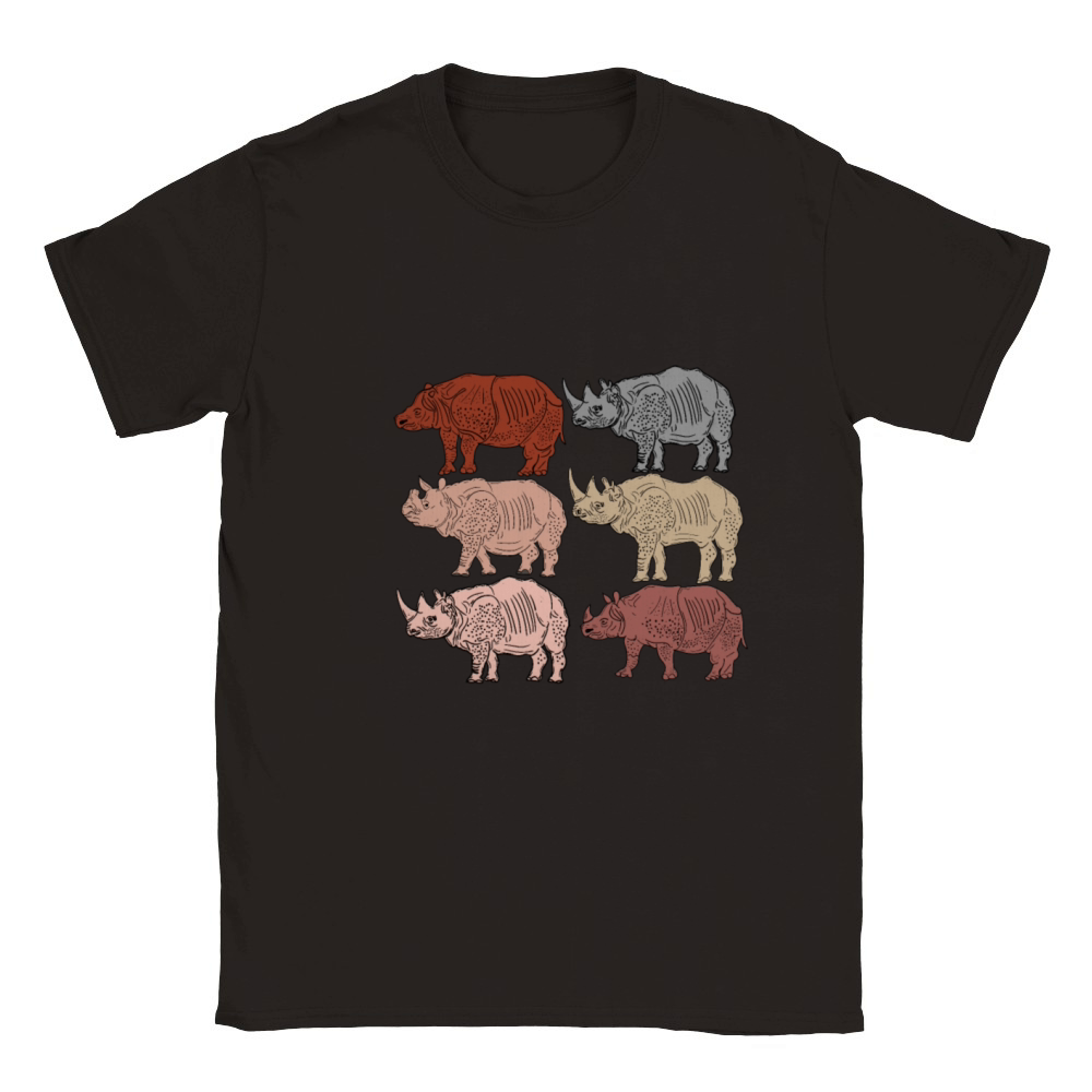 Vintage Rhino Lover Kids Zoology Retro Rhinoceros Classic Kids Crewneck T-shirt