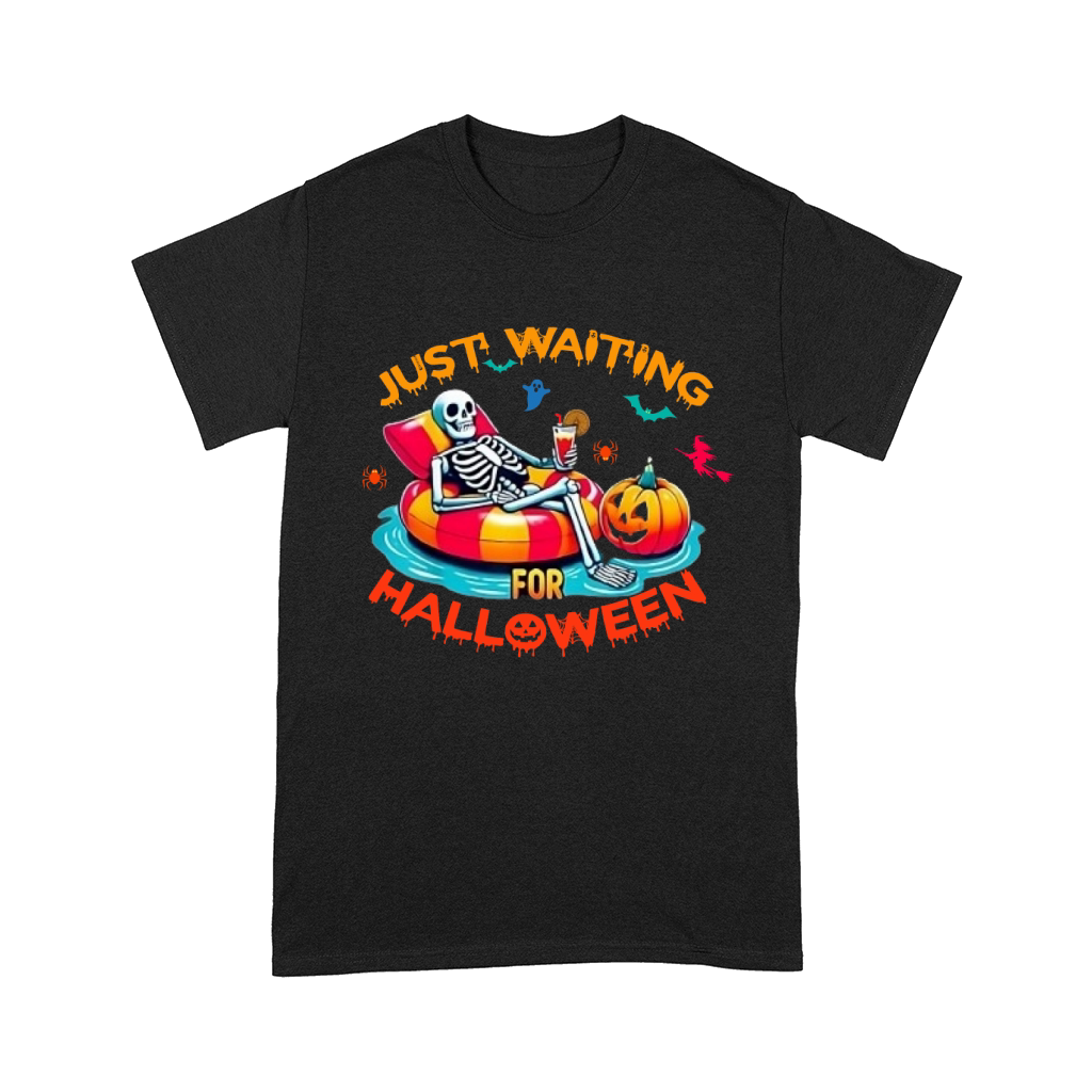 Just Waiting for Halloween skeleton Comfort T-shirt
