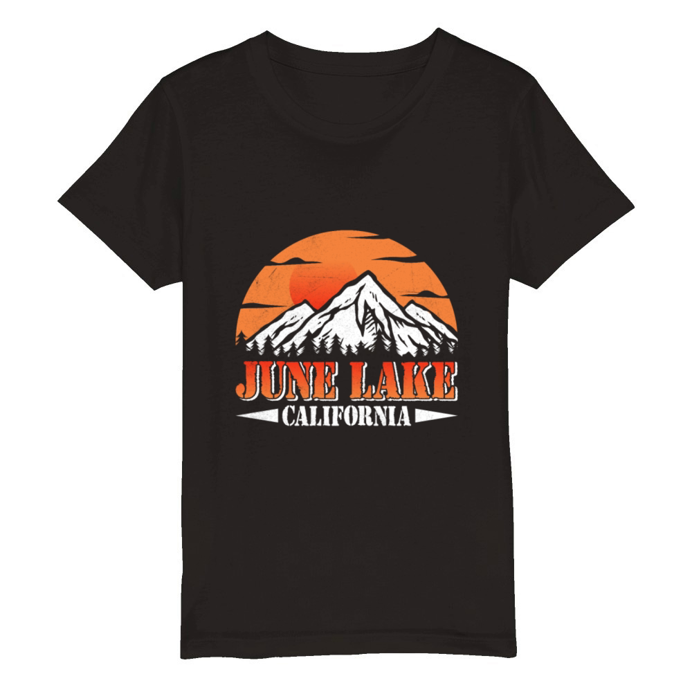JUNE LAKE CALIFORNIA Fan Vintage Nevada June Organic Kids Crewneck T-shirt