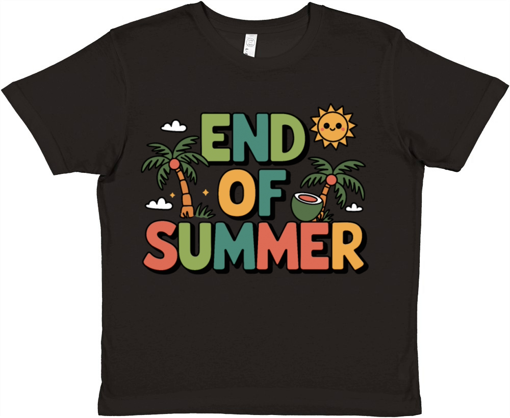 End of Summer vintage retro style tropical design Premium Kids Crewneck T-shirt
