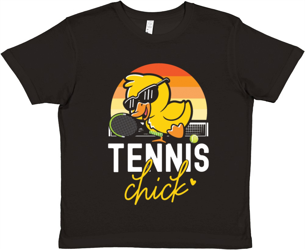 Funny Tennis Player Racket Chicken Premium Kids Crewneck T-shirt