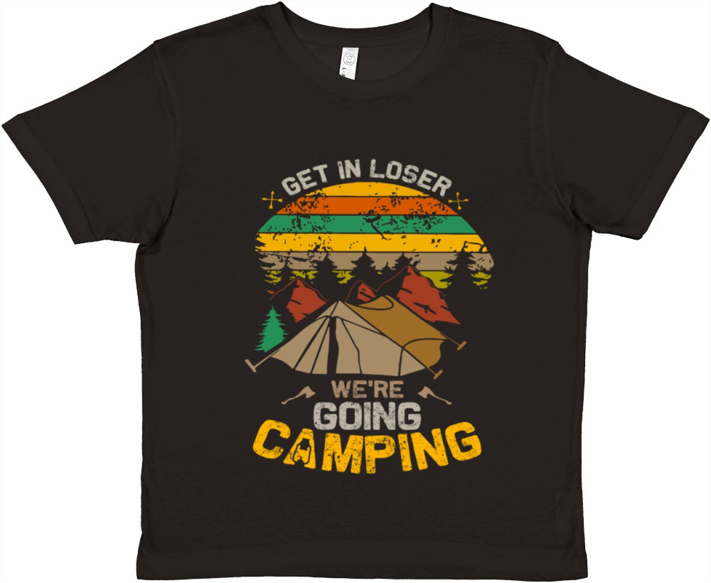 Get In Loser Going Camping Vintage Premium Kids Crewneck T-shirt
