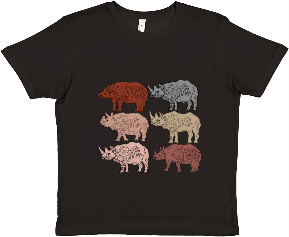 Vintage Rhino Lover Kids Zoology Retro Rhinoceros Premium Kids Crewneck T-shirt