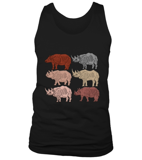 Vintage Rhino Lover Kids Zoology Retro Rhinoceros Tank Top Unisex