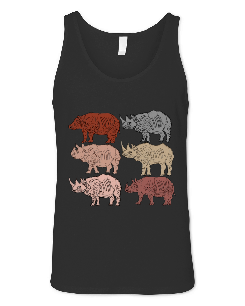 Vintage Rhino Lover Kids Zoology Retro Rhinoceros Unisex Jersey Tank
