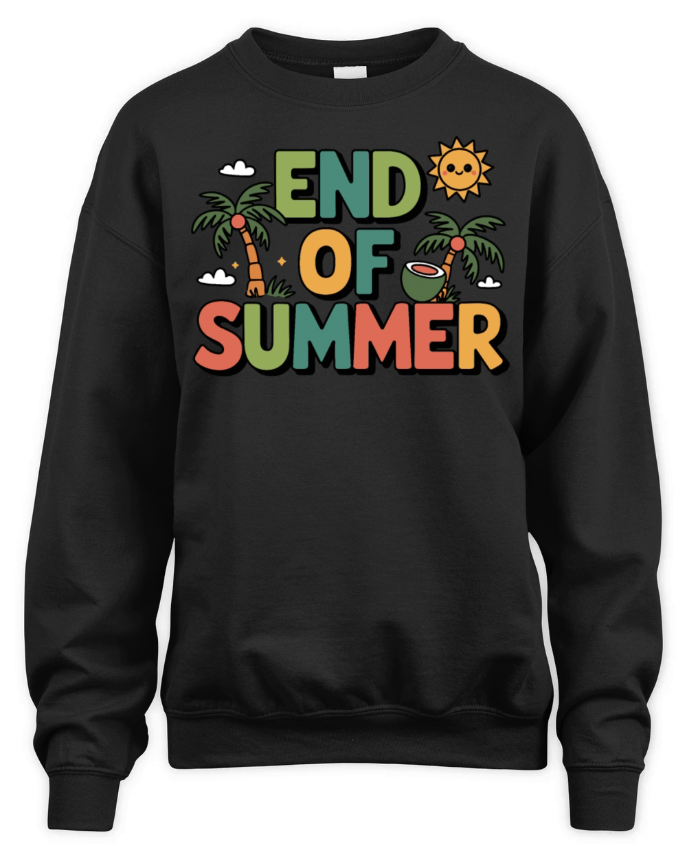 End of Summer vintage retro style tropical design Unisex Premium Crewneck Sweatshirt