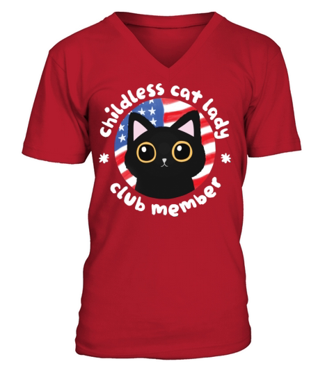 Childless Cat Lady Club Member PNG V-Neck T-shirt
