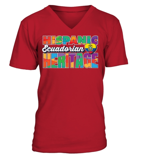 Hispanic Ecuadorian Heritage Celebration Design V-Neck T-shirt