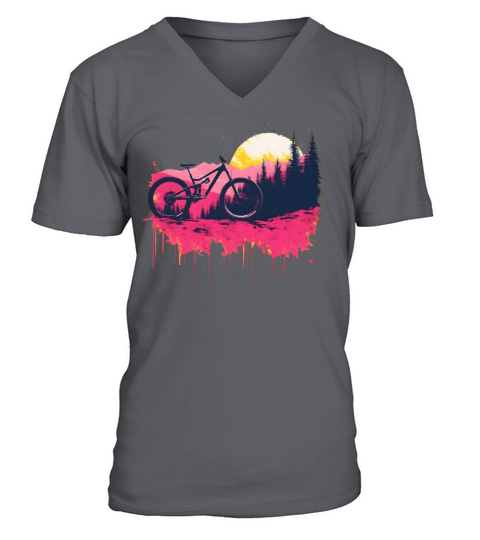Vintage Mountain Biking V-Neck T-shirt