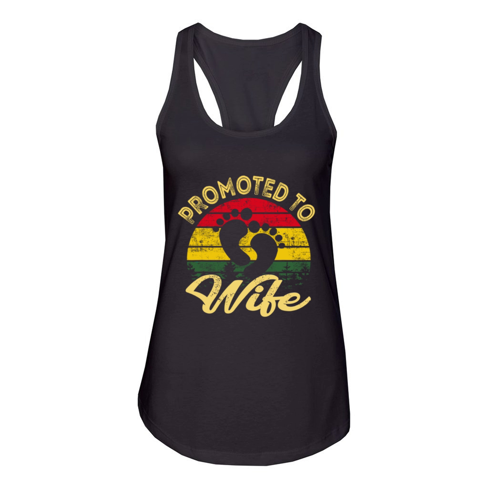 Black History Month Promoted To Wife Love Gift Mom Women's Racerback Tank